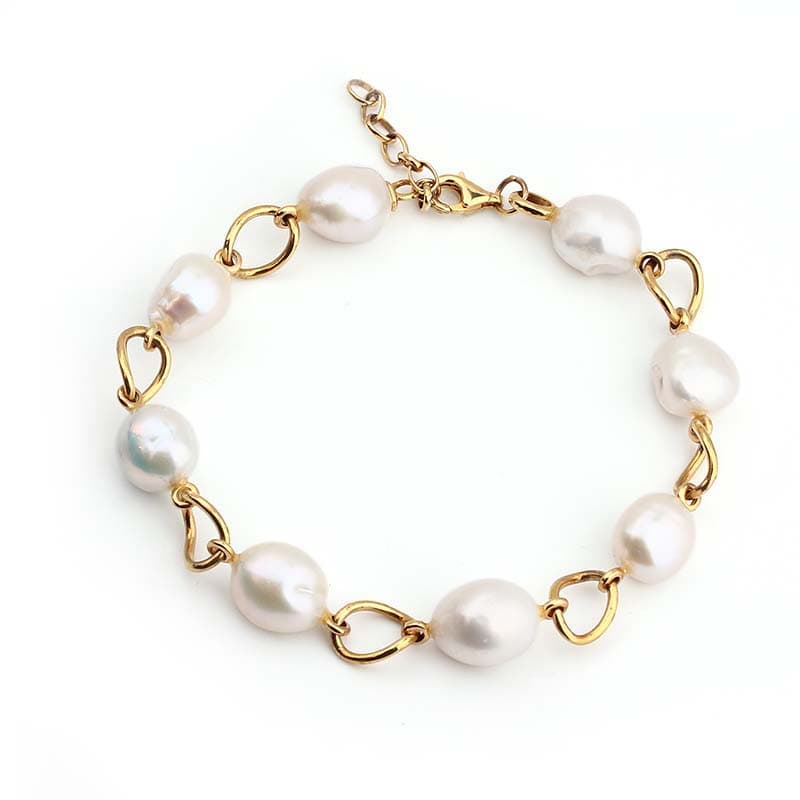 Sterling Silver Baroque Pearl Fashion Bracelet